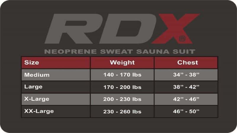 Gold S Gym Sauna Suit Size Chart